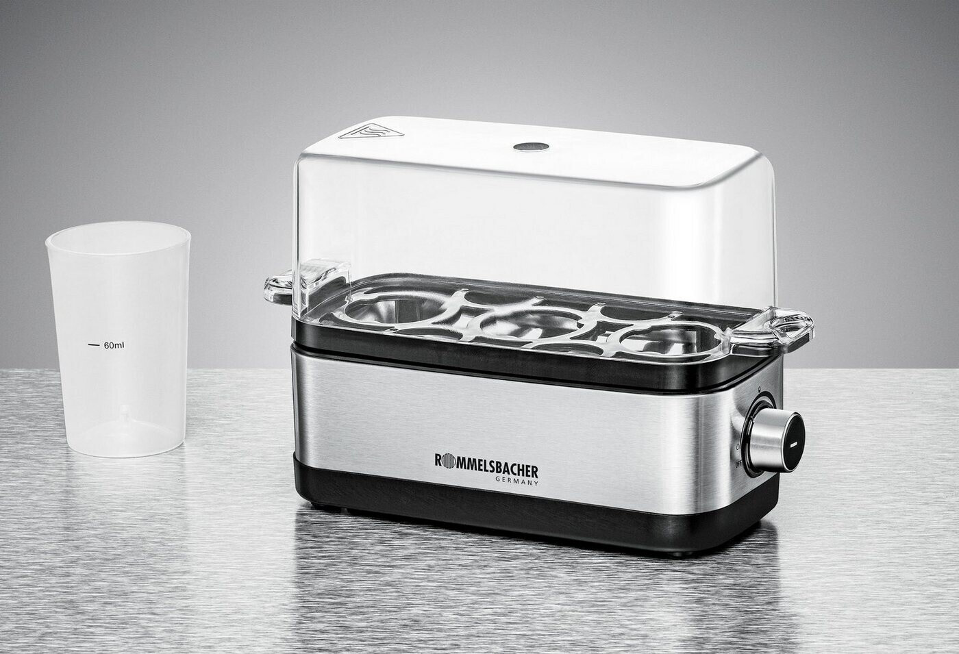 تخم‌مرغ‌پز روملزباخر Rommelsbacher ER 300 - پخت دقیق ۱ تا ۳ تخم‌مرغ با هشدار آماده شدن